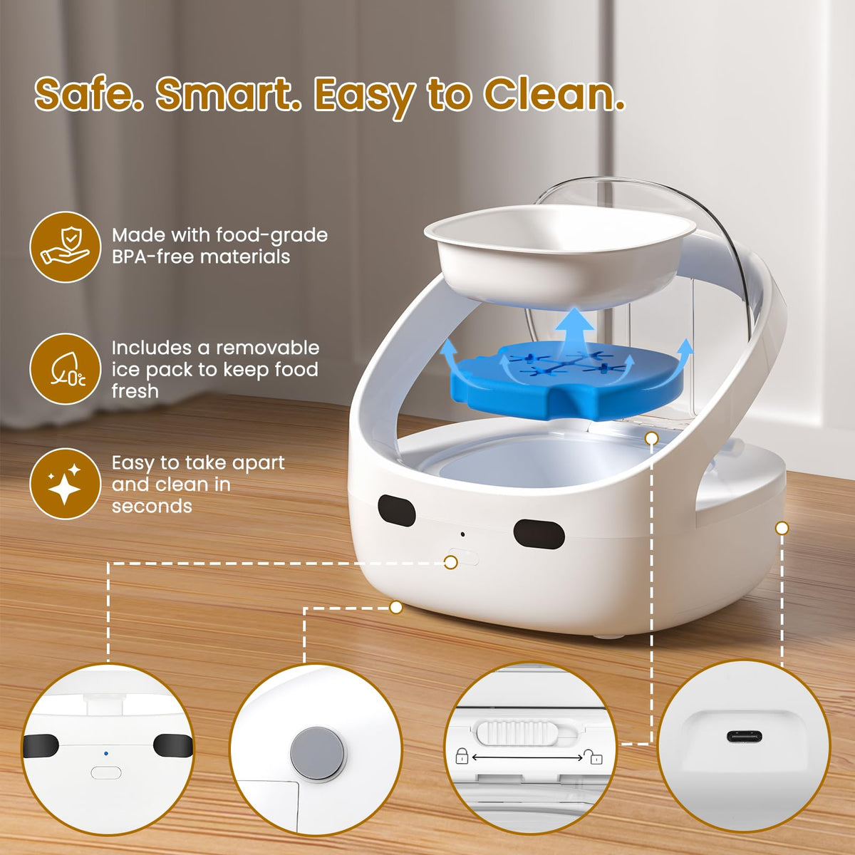 Wet & Dry Food Cat Feeder K69634