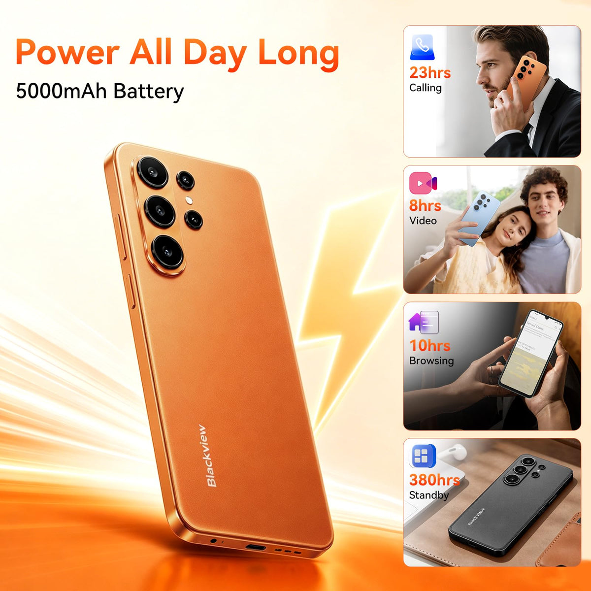 Unlocked Android Smartphone 6.88" Large Screen 128GB Black H2001