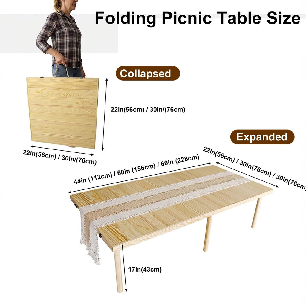 Wood Folding Picnic Table V1943