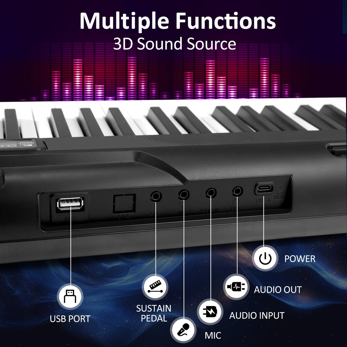88 Key Semi Weighted Digital Piano with Sustain Pedal J8789