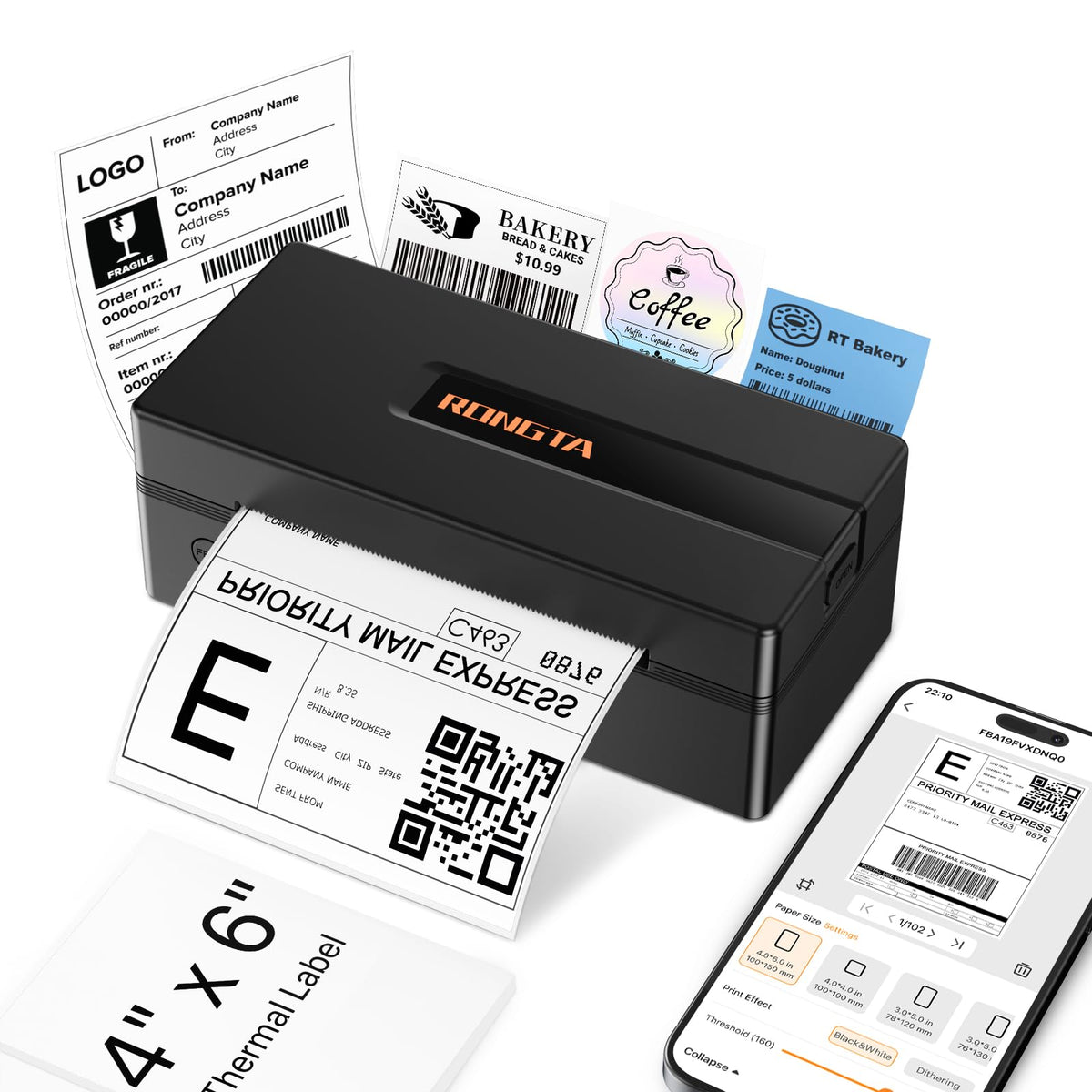 Bluetooth Thermal Shipping Label Printer T127