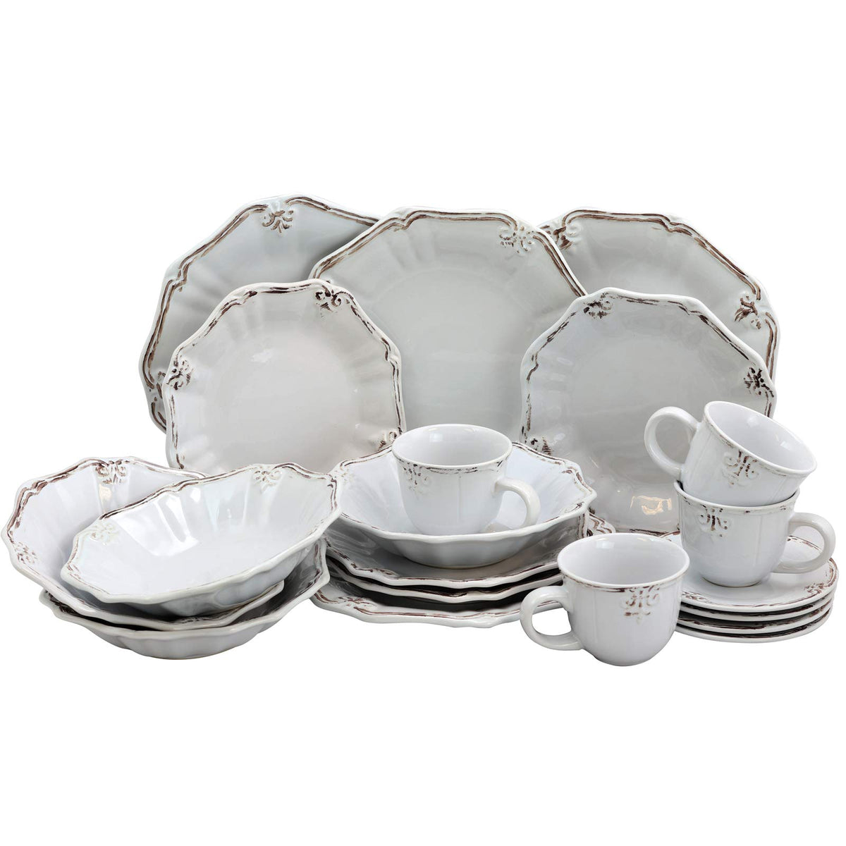 White 20-Piece Dinnerware Set Z218148