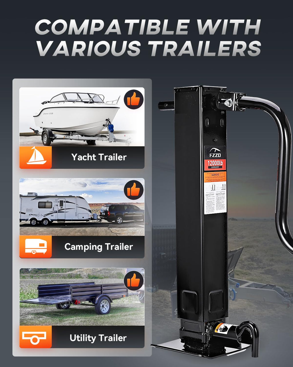 12000lbs Heavy Duty Trailer Jack M951615