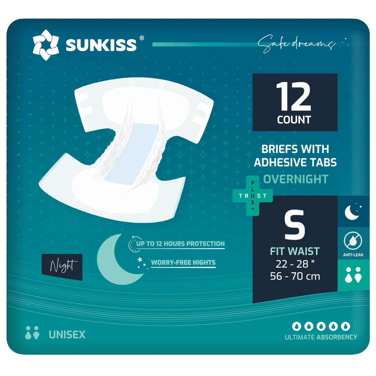 Adult Diapers Small 12 Count & Booster Pads 26 Count T350