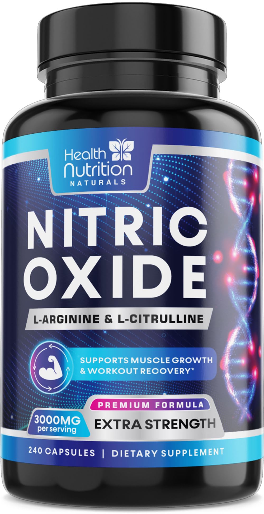 3000mg L-Arginine & L-Citrulline Nitric Oxide Supplement 240 Capsules J46950