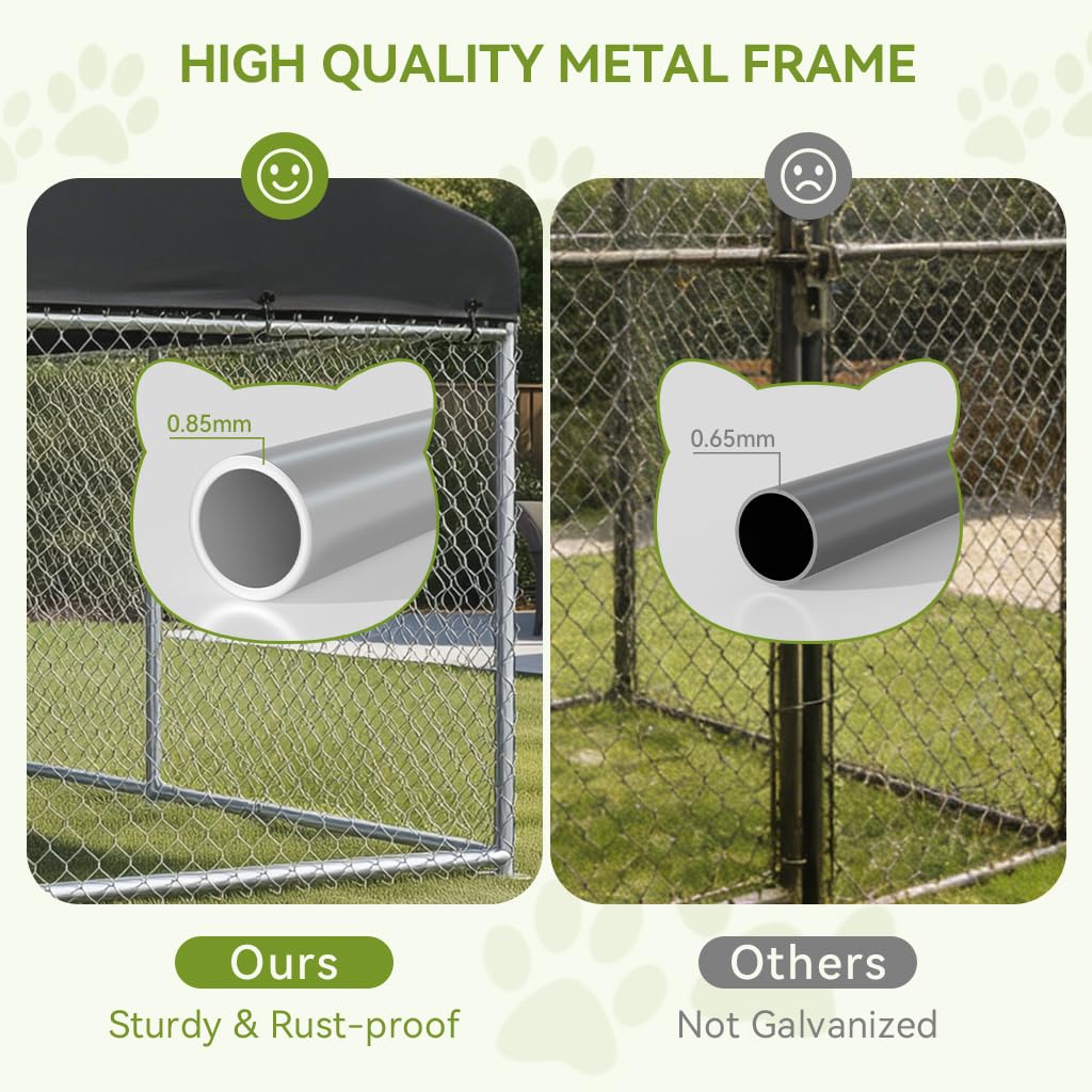 10x10FT Heavy Duty Outdoor Dog Kennel with Roof S869