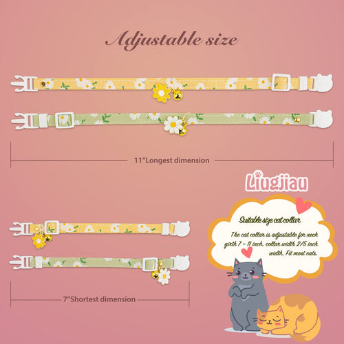 2 Pack Cotton Breakaway Cat Collar with Bell L666736