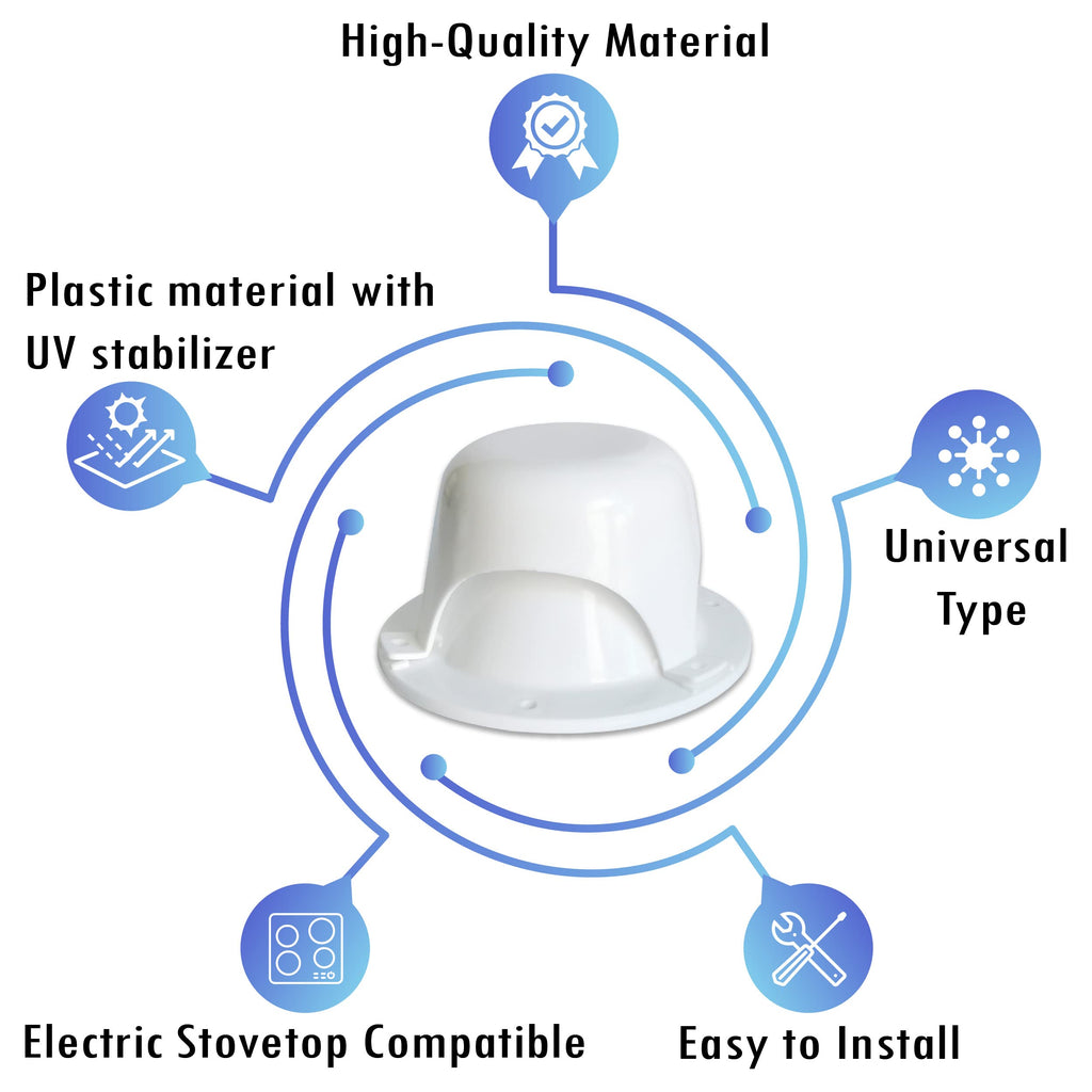 White RV Roof Vent Cover J234964
