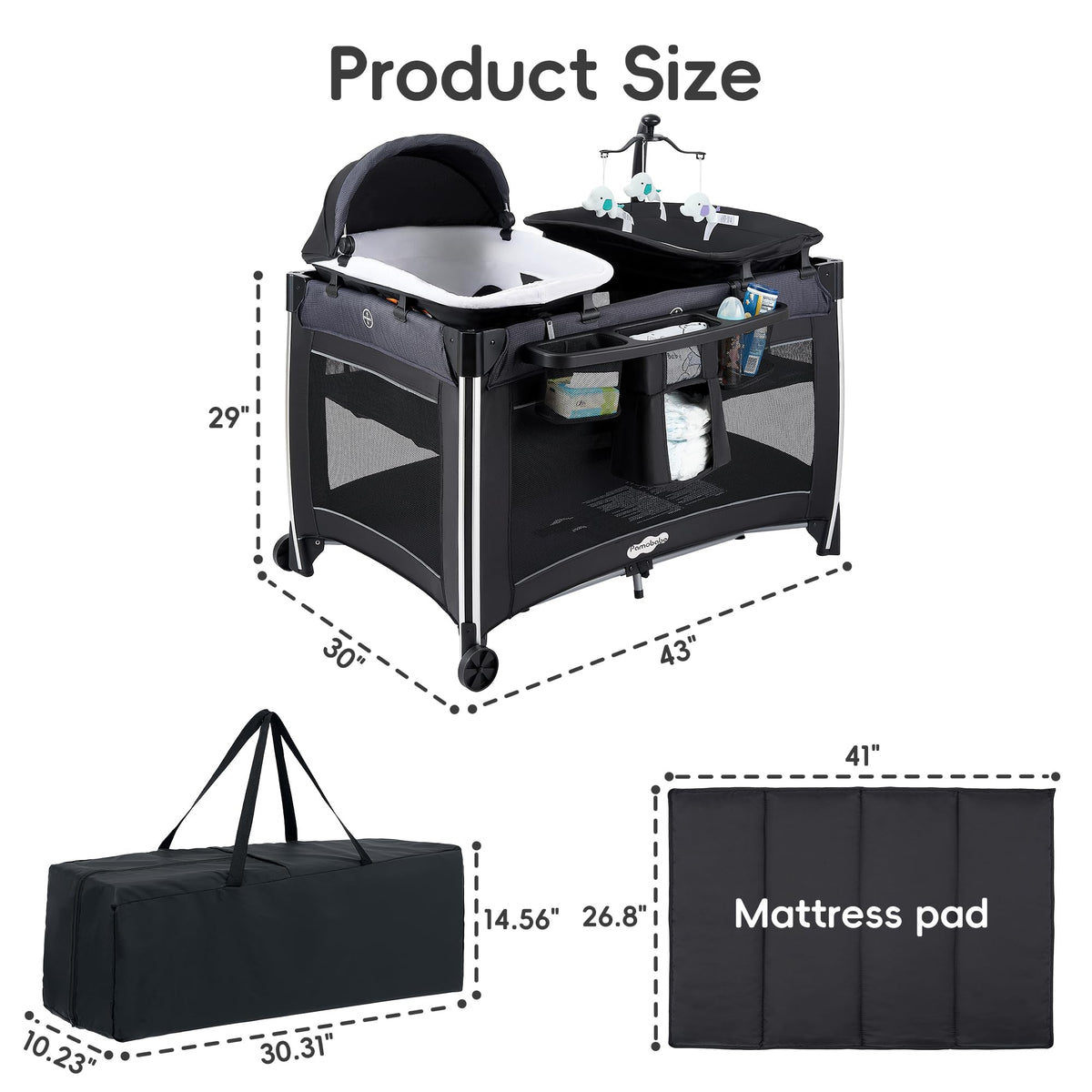 4 in 1 Baby Playards with Bassinet V585