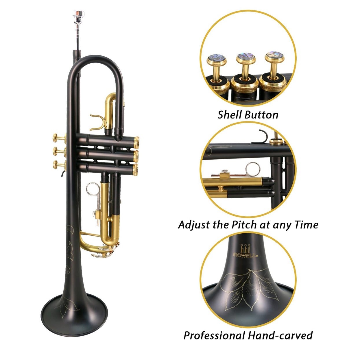 Bb Brass Trumpet Set with Case & 7C Mouthpiece W76256