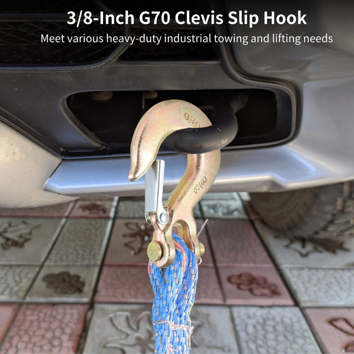 4-Pack 3/8-Inch Grade 70 Forged Steel Clevis Slip Hooks 18,000 Lbs Capacity L376042