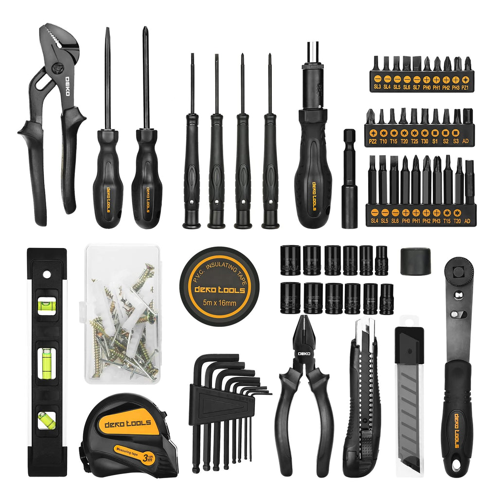 150 Piece General Household Hand Tool Kit with Plastic Toolbox Storage Case M30581