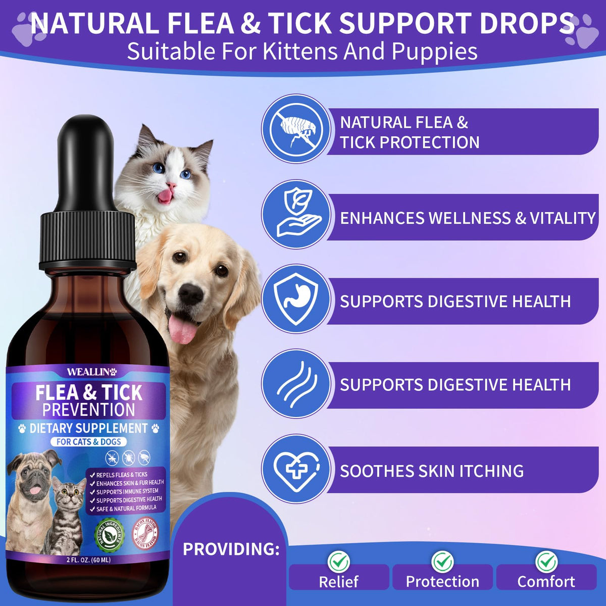 Flea and Tick Prevention for Cats & Dogs 60ml X2685