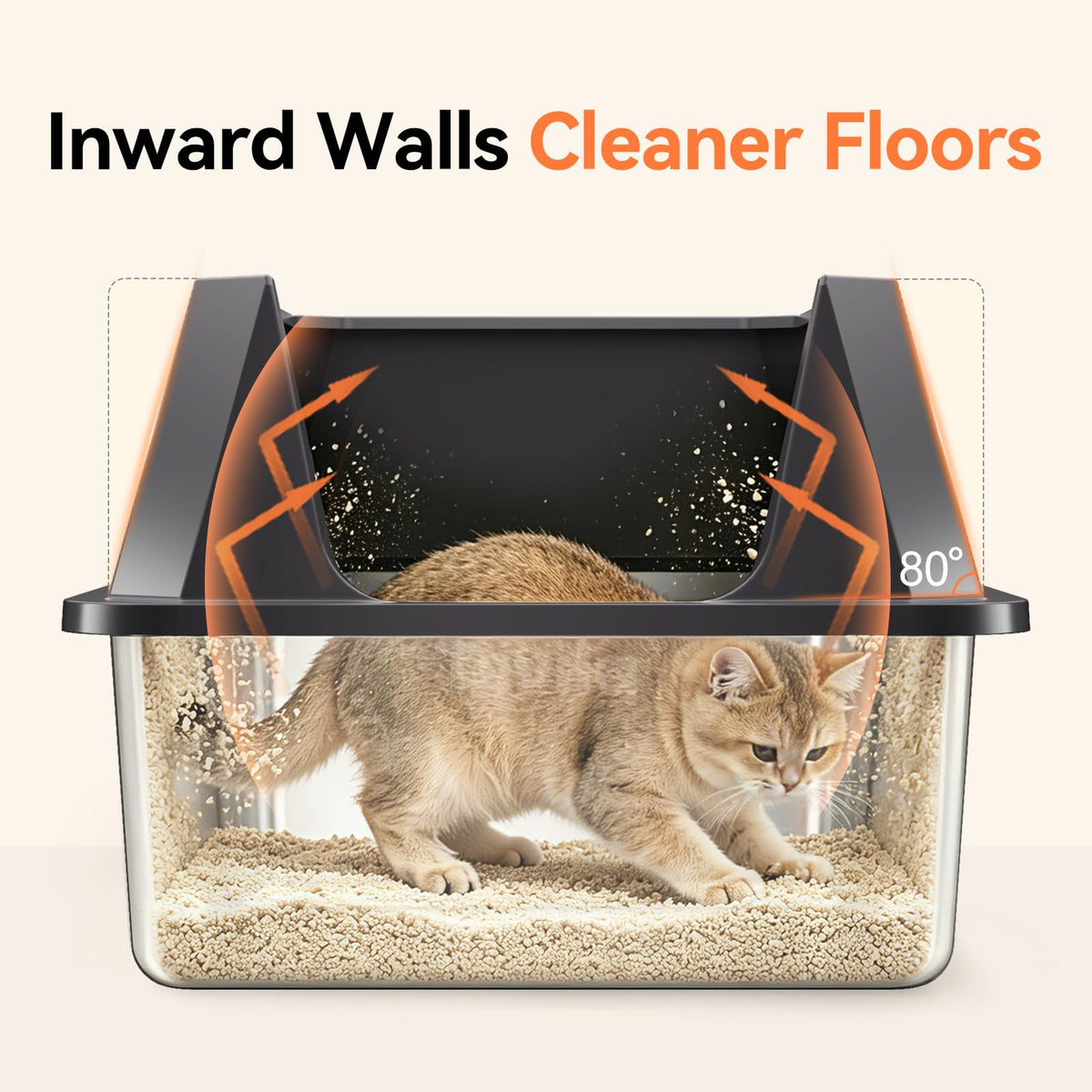 Stainless Steel Litter Box with Scoop N80673