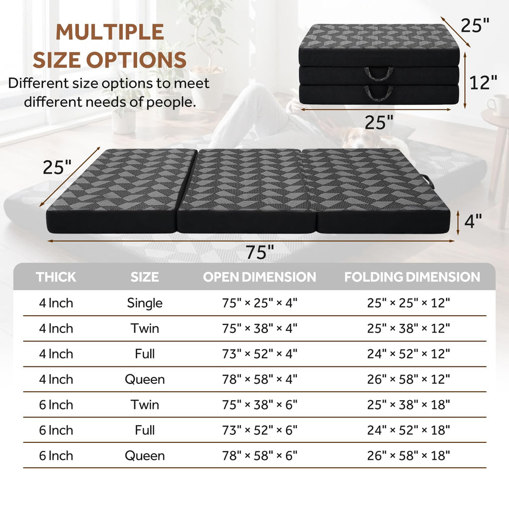Memory Foam Tri Folding Mattress B856