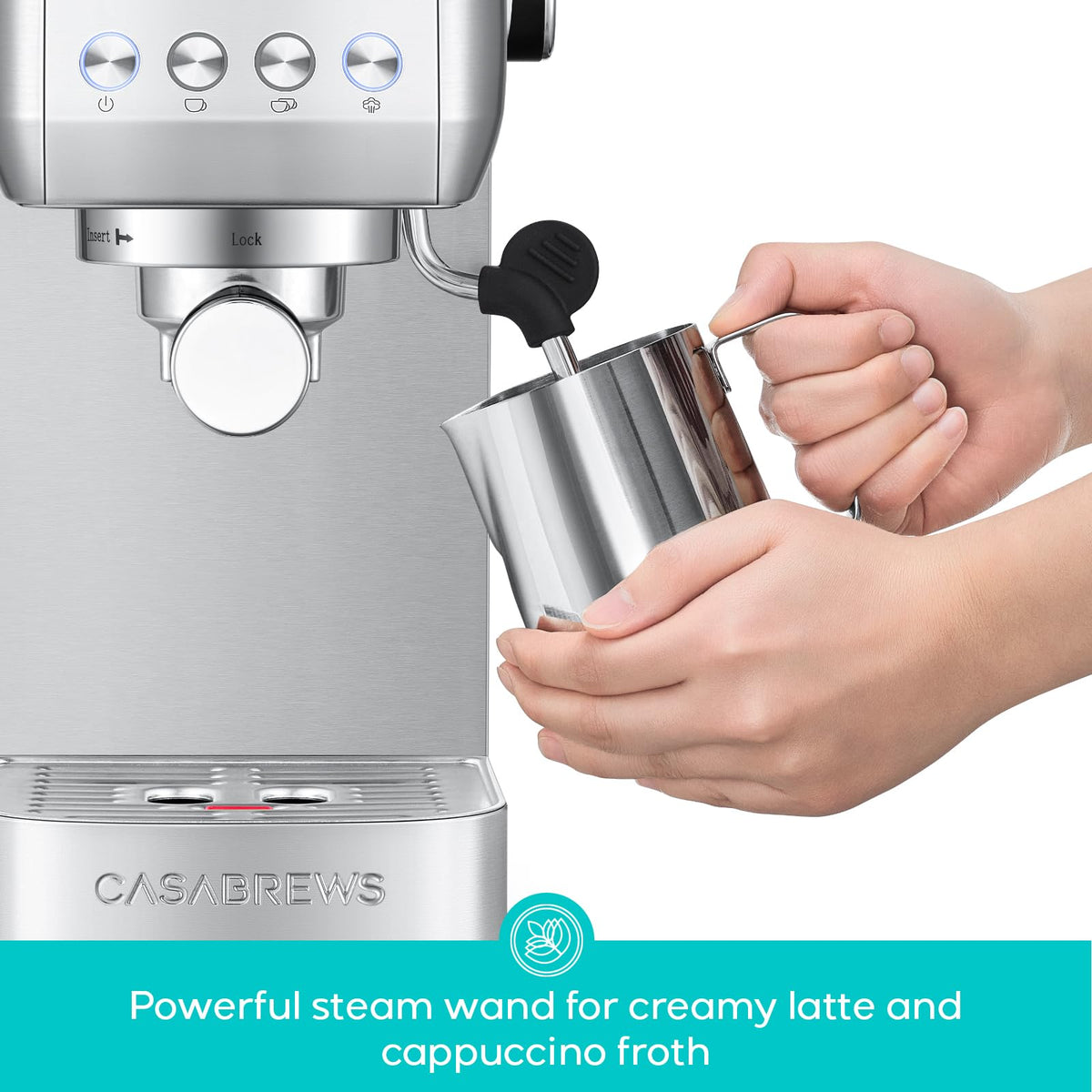 Stainless Steel Espresso Machine with Steam Wand G666090