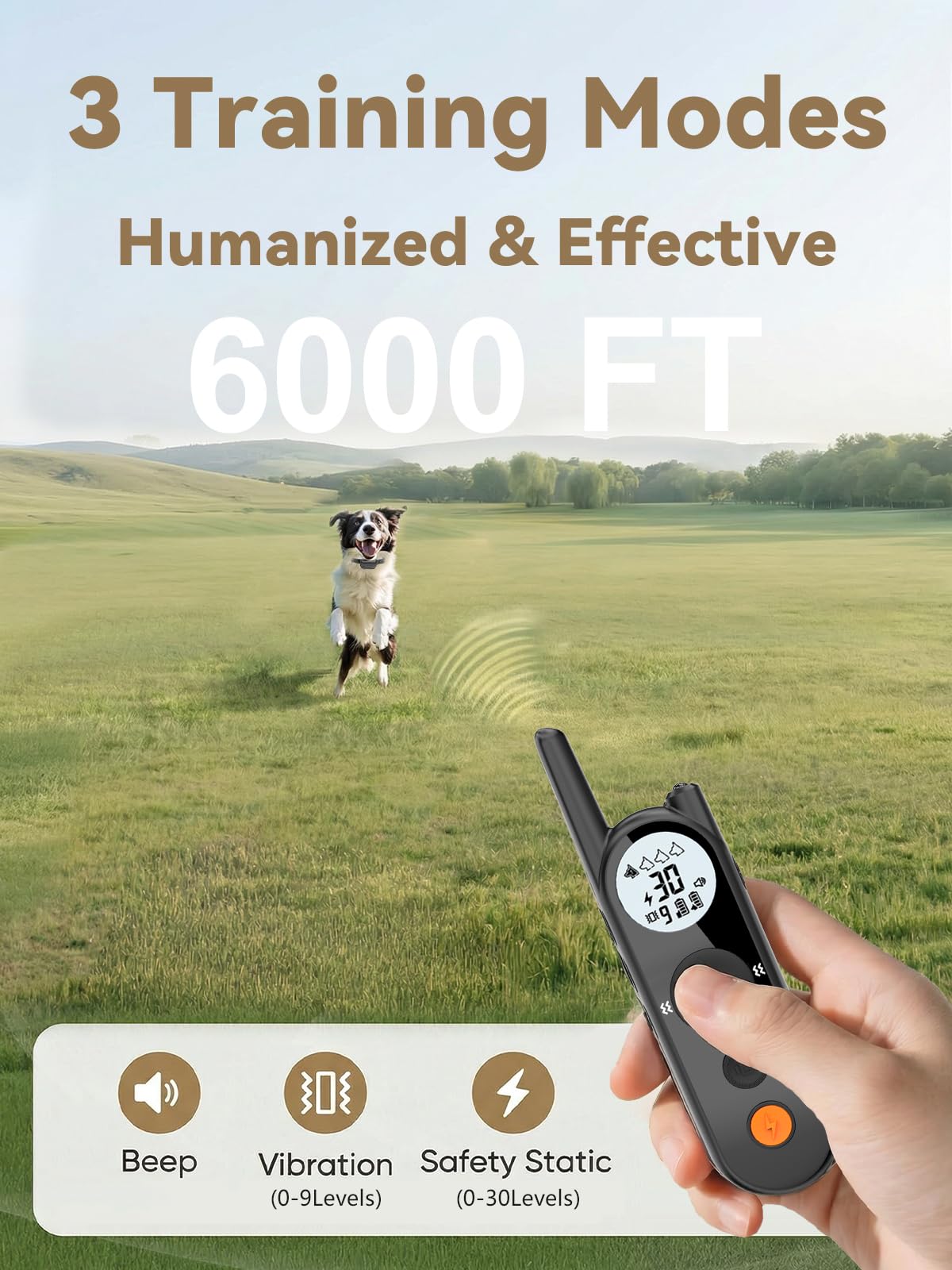 Wireless Dog Fence Up to 3500ft Waterproof Rechargeable Pet Containment System N889450