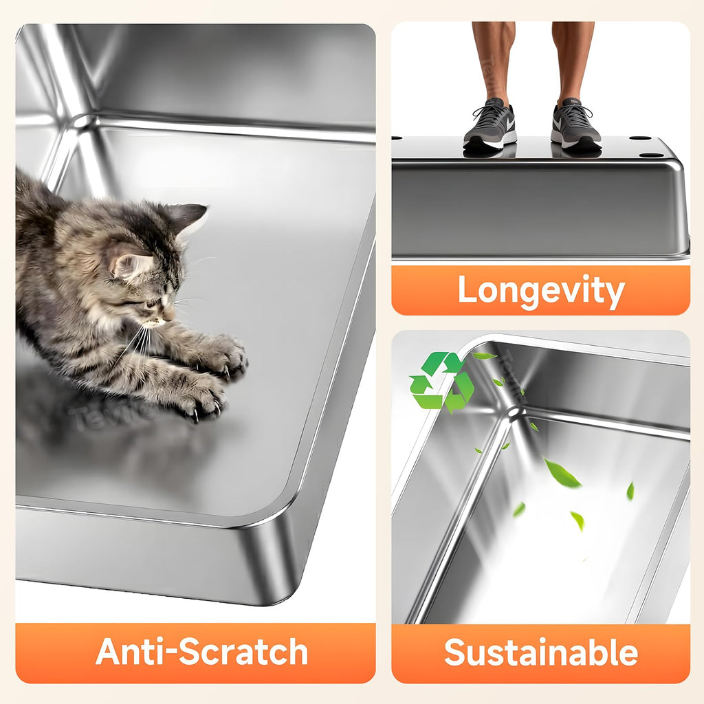 Stainless Steel Litter Box with Scoop N80673