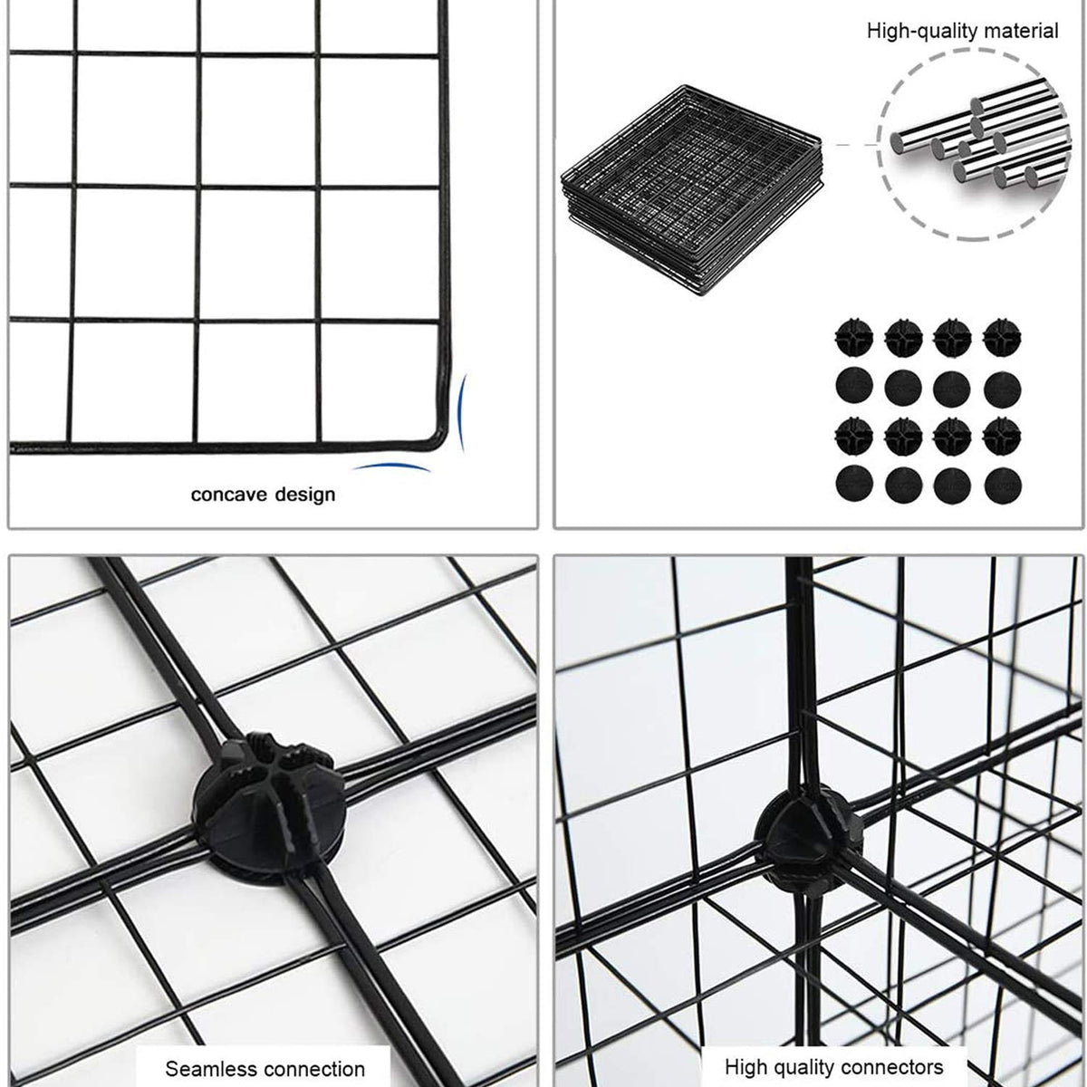 Black 12 Cube Wire Storage Organizer U1195