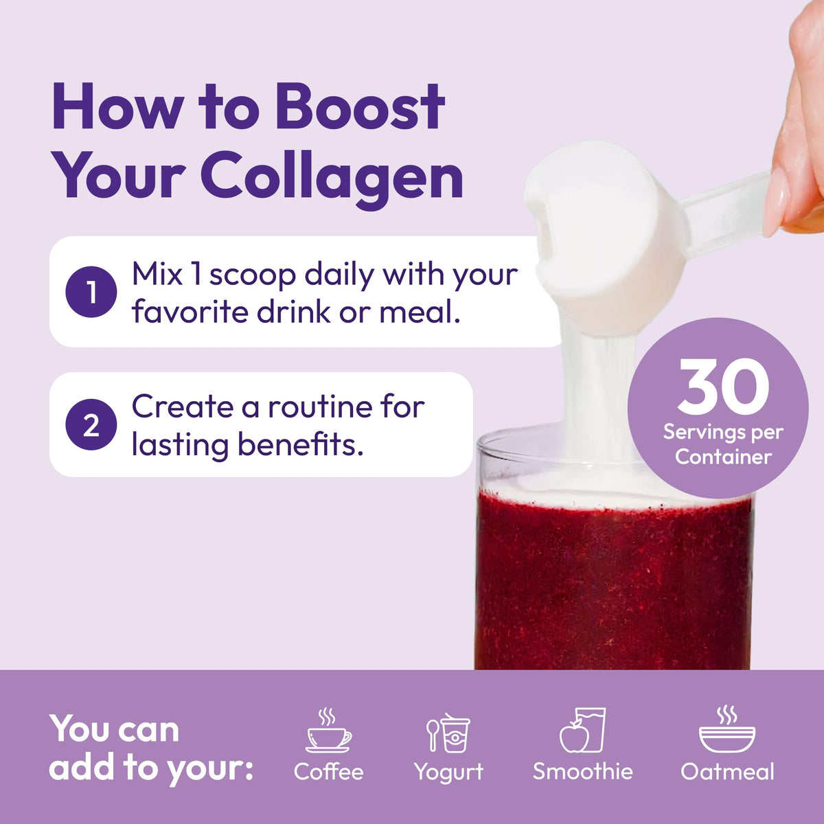 Hydrolyzed Collagen Peptides Type I & III with Vitamin C, Hyaluronic Acid, Biotin, Unflavored Powder, 30 Servings I2231