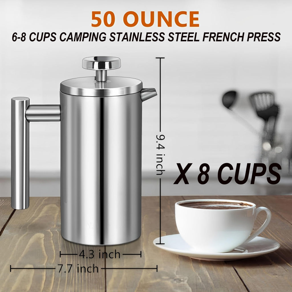 50oz Stainless Steel Double Wall Insulated French Press G7367