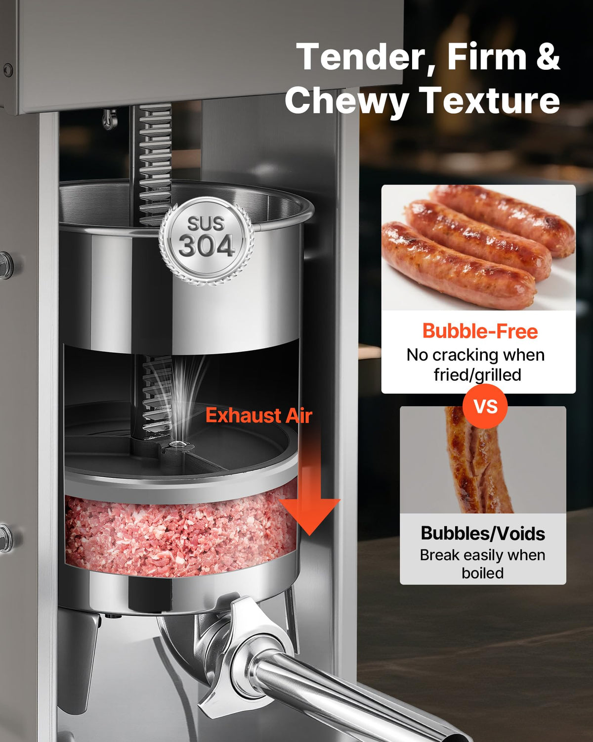 25 LBS Stainless Steel Electric Sausage Stuffer with 4 Stuffing Tubes M514637