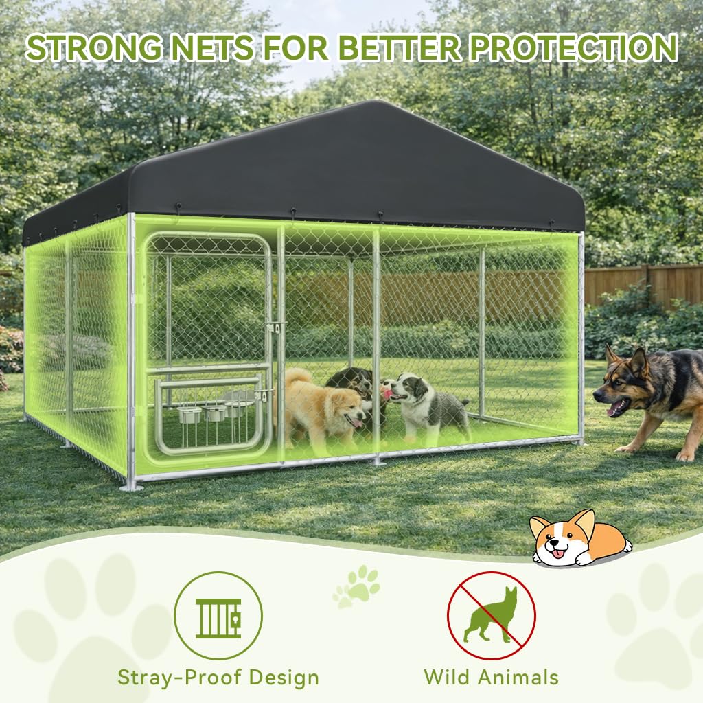 10x10FT Heavy Duty Outdoor Dog Kennel with Roof S869