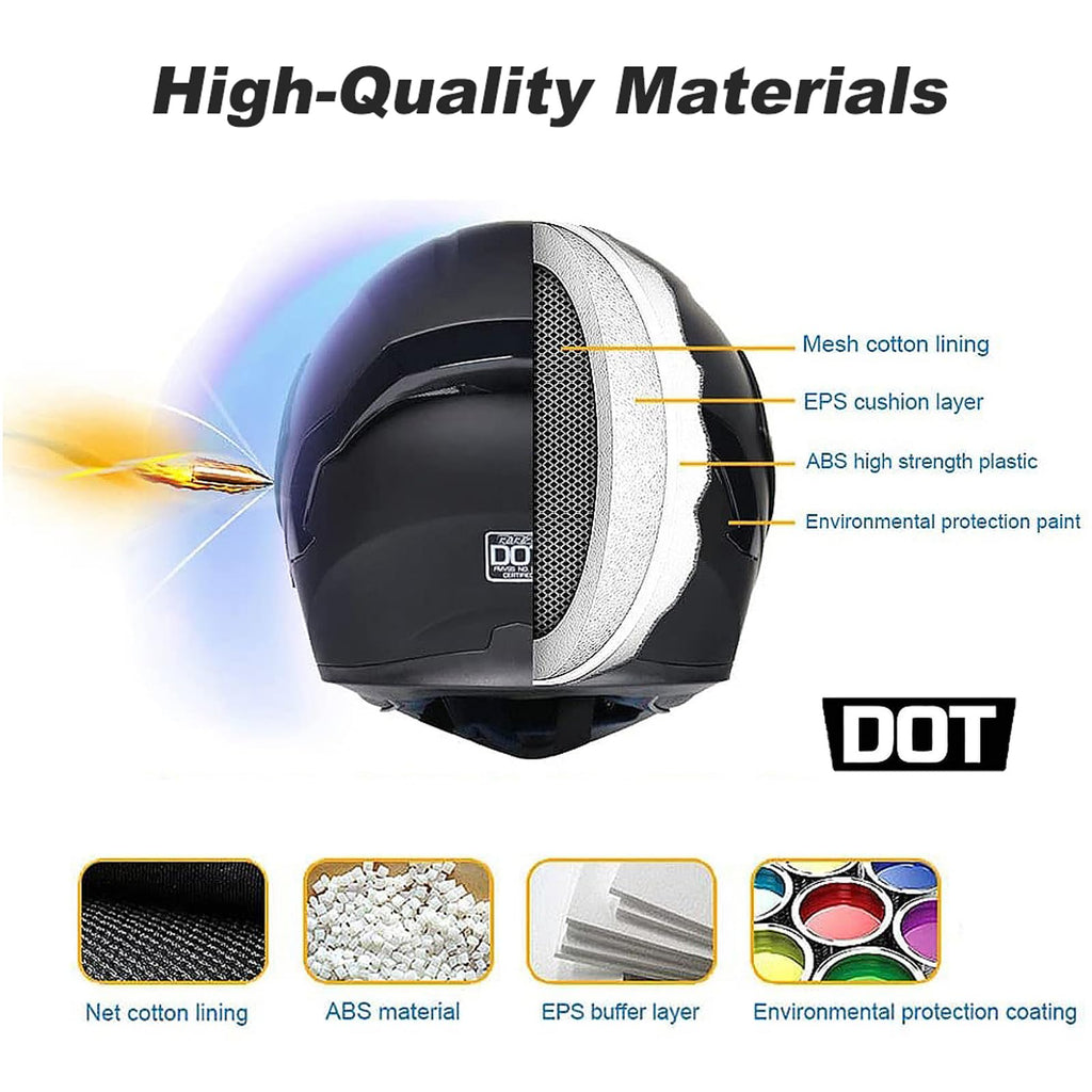 DOT Approved Flip Up Full Face Modular Motorcycle Helmet P7363
