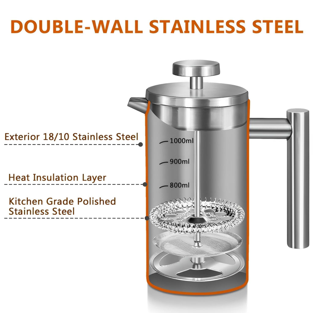 50oz Stainless Steel Double Wall Insulated French Press G7367
