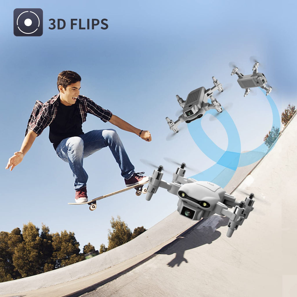 Mini Drone with 1080P HD Camera, 3 Batteries, Gray M3794