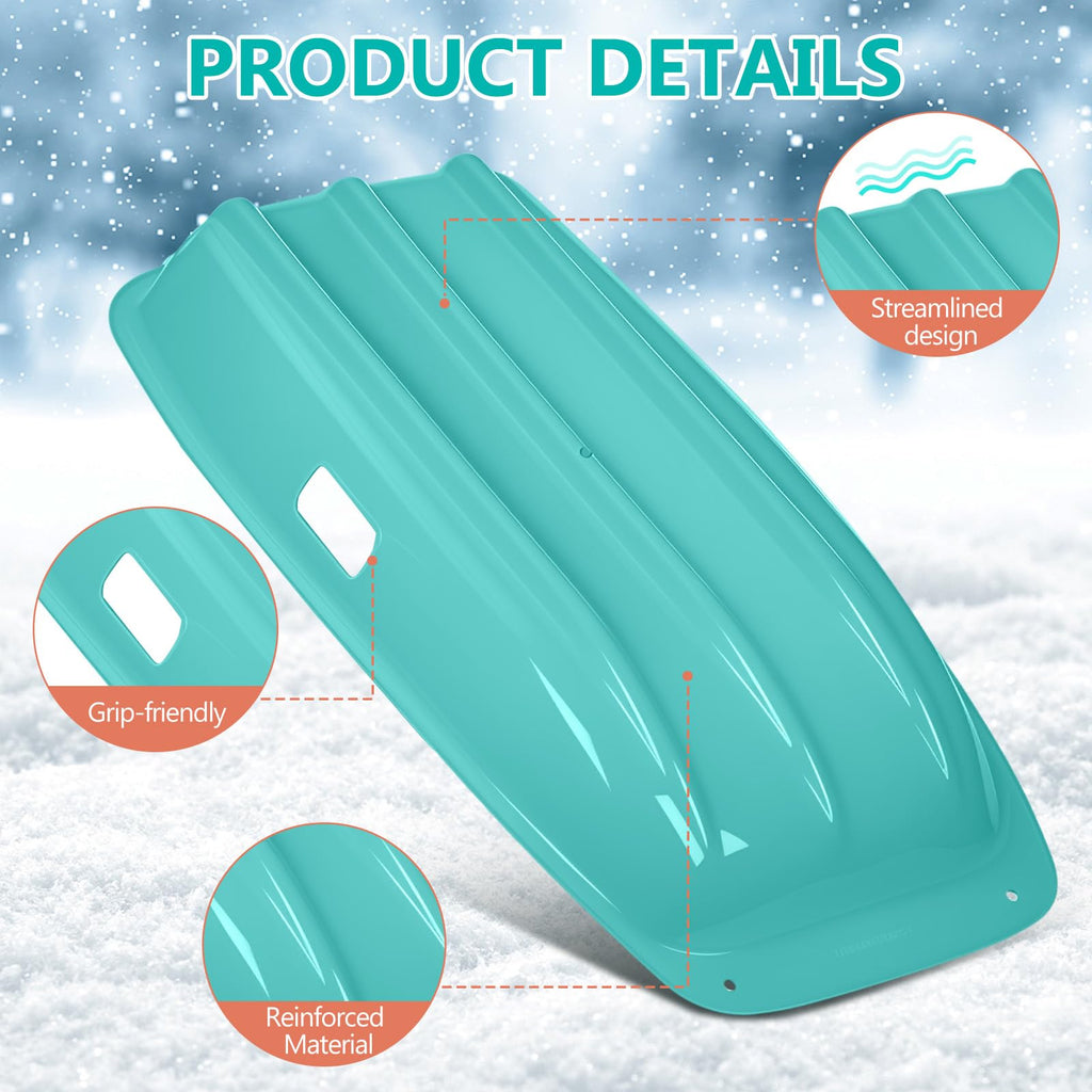 2 Pcs Plastic Snow Sled with Pull Rope and Handles Q275373