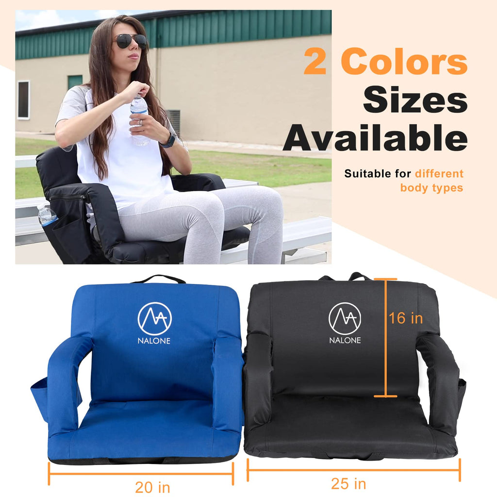Folding Stadium Seat with Back Support and Armrests U17370