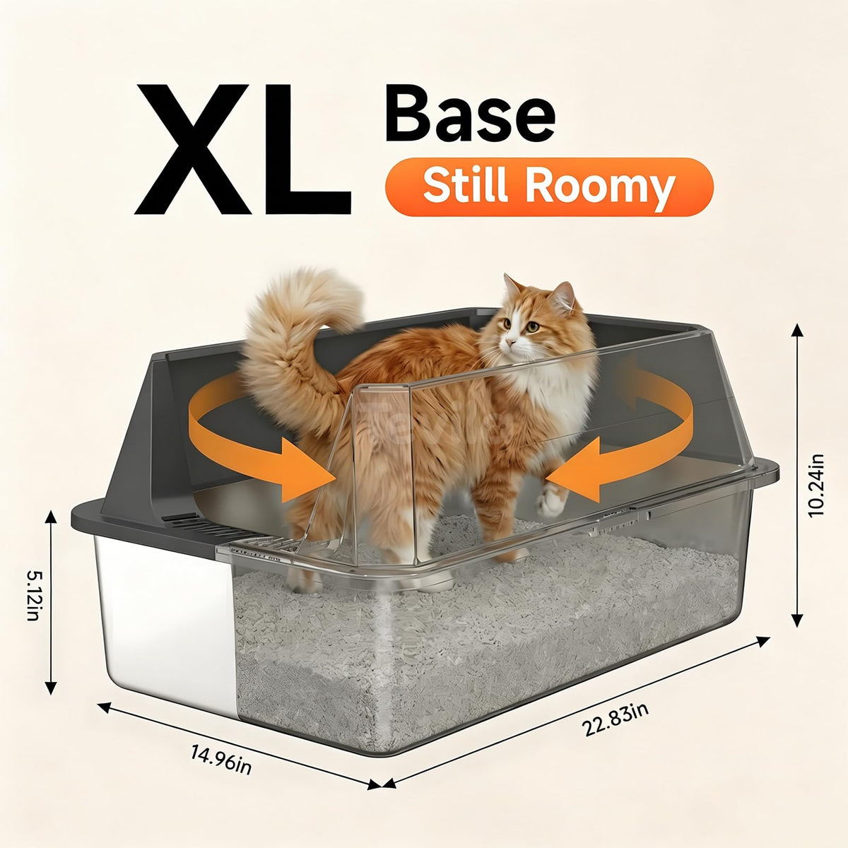 Stainless Steel Litter Box with Scoop N80673