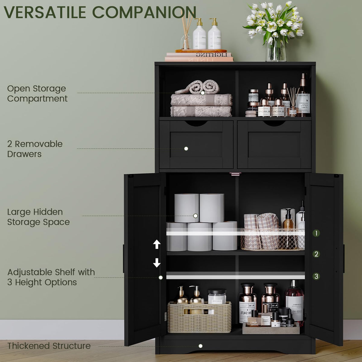 Bathroom Storage Cabinet with 2 Drawers B15974