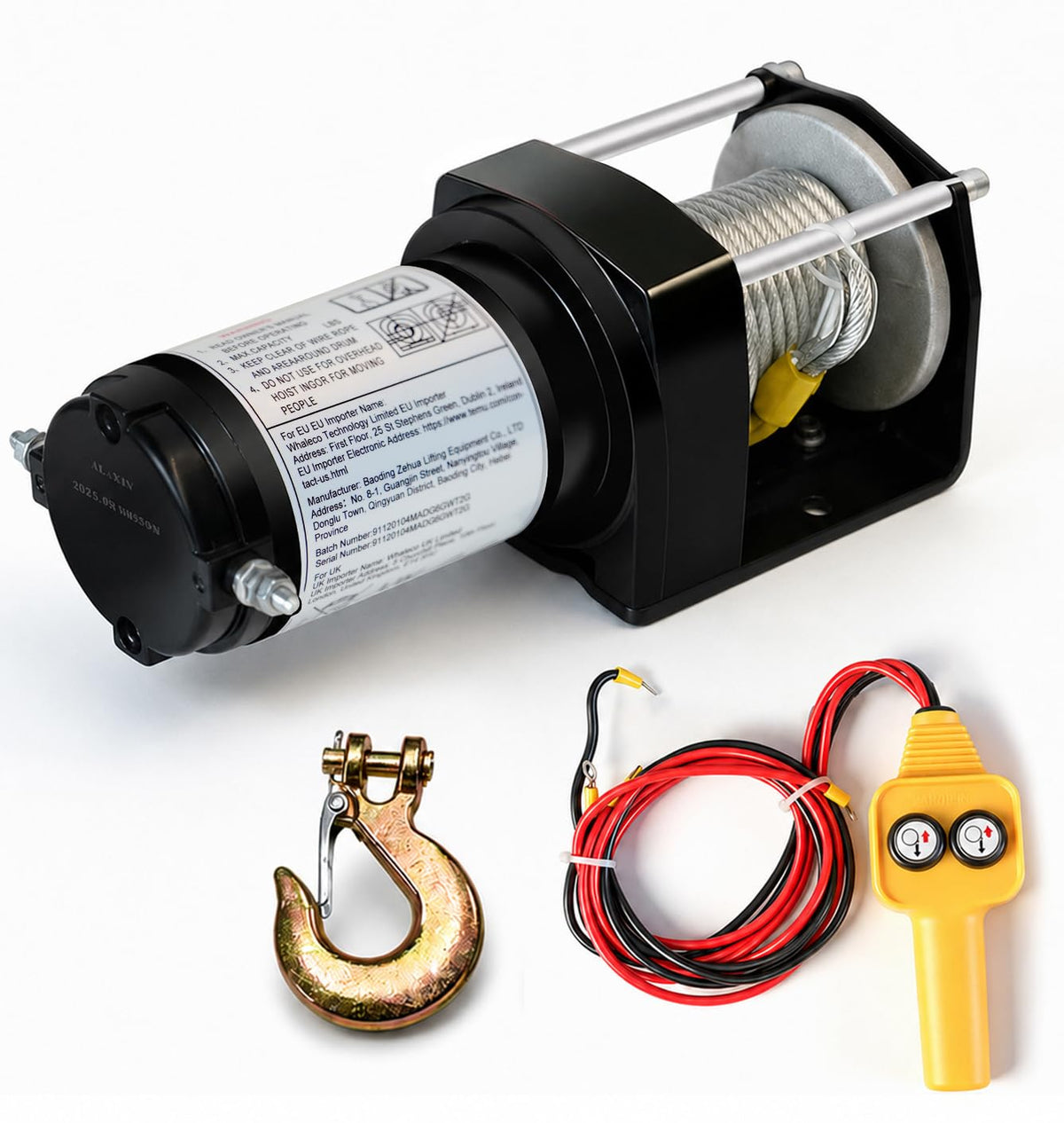 12V DC Electric Winch with Steel Cable T8200