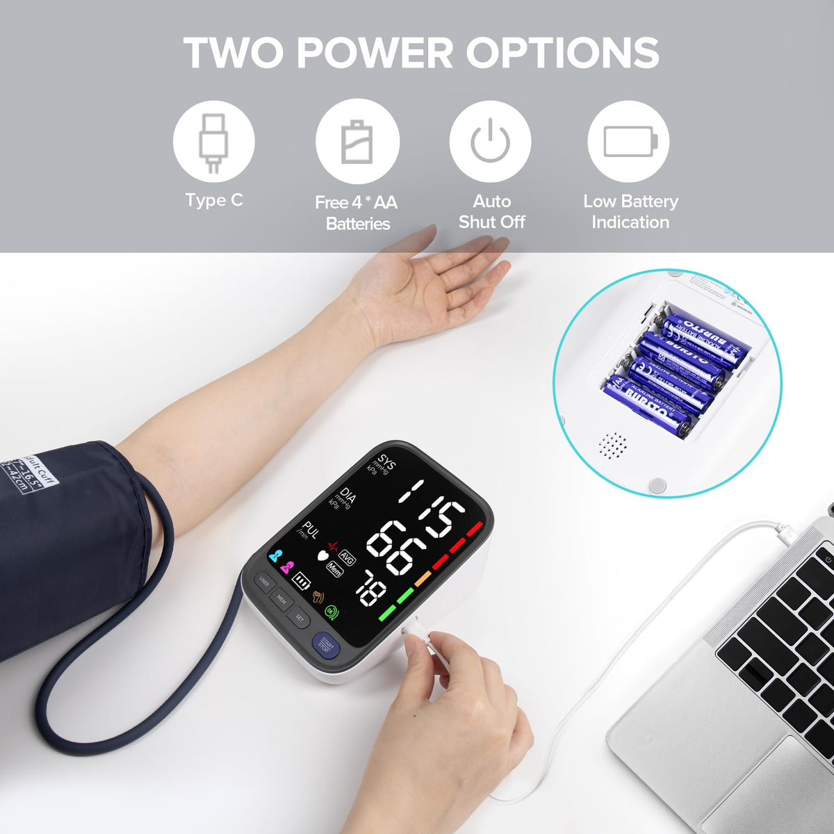Blood Pressure Monitor Large Cuff White F6390