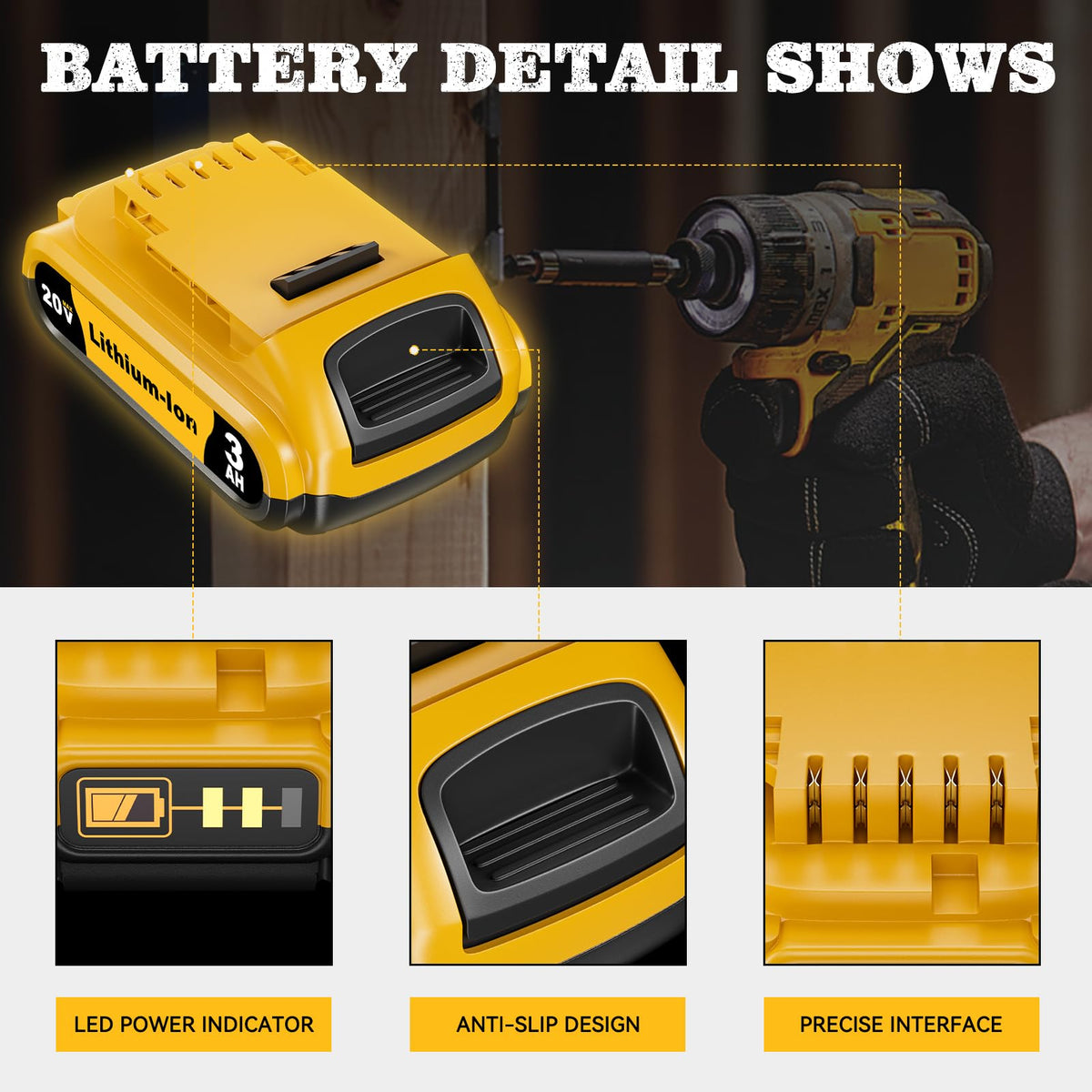 2 Packs 3.0Ah Lithium-Ion Battery S607