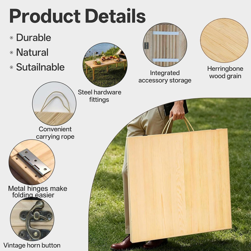 Wood Folding Picnic Table V1943