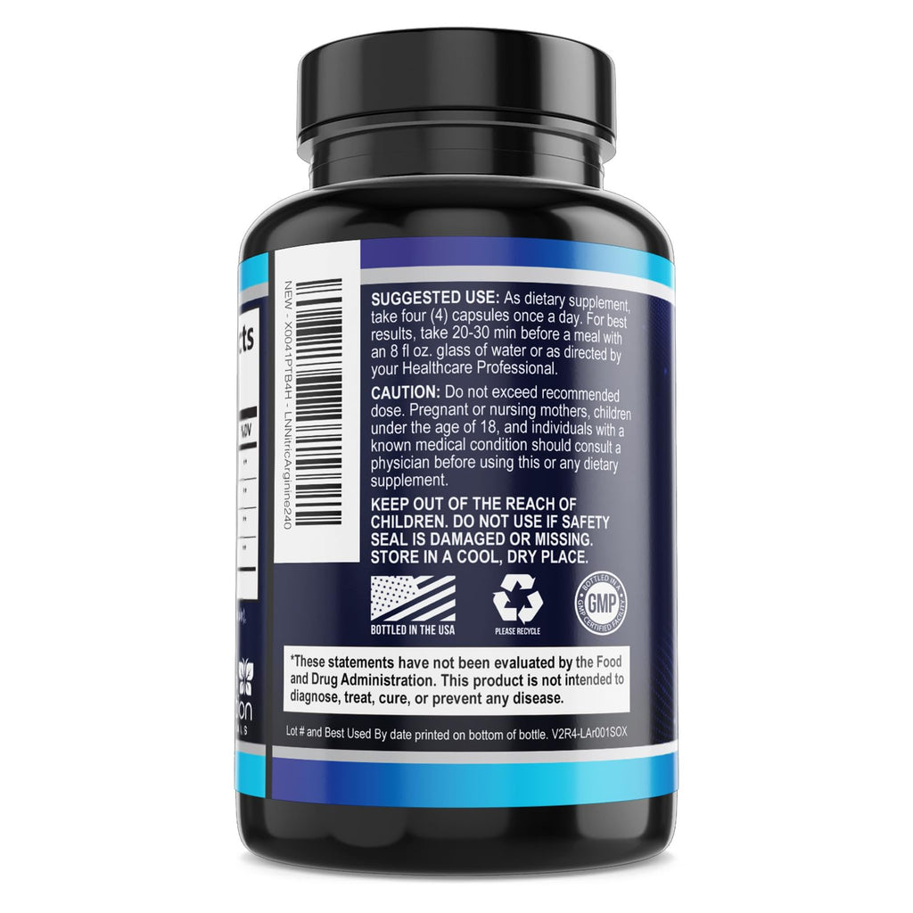 3000mg L-Arginine & L-Citrulline Nitric Oxide Supplement 240 Capsules J46950