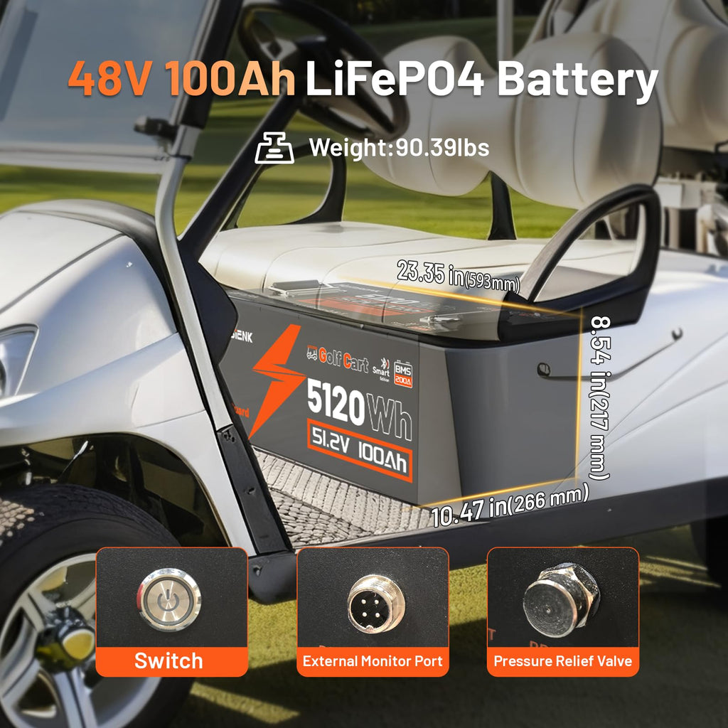 48V 100Ah LiFePO4 Golf Cart Battery F517