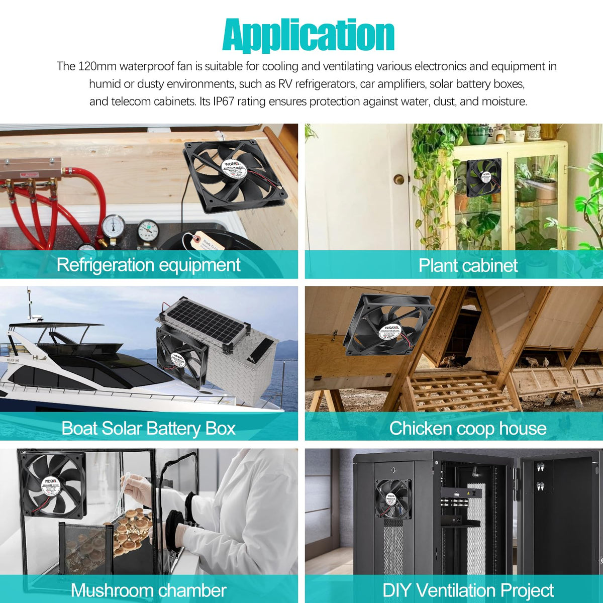 120mm x 25mm IP67 Waterproof Cooling Fan E737561