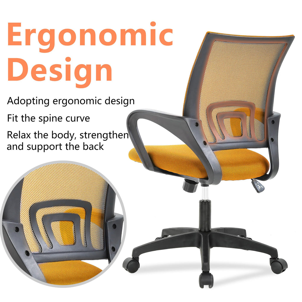 Orange Office Chair with Lumbar Support V70294