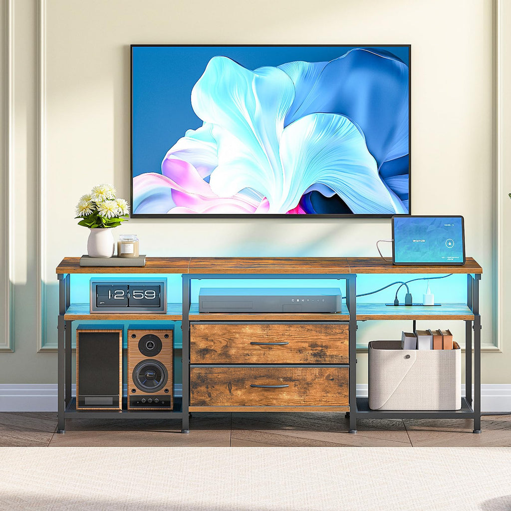 TV Stand with Power Outlet and LED Light A825060