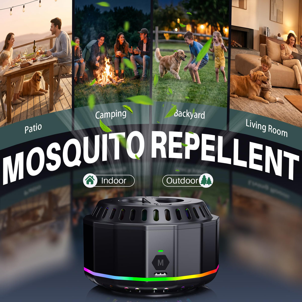 Electronic Mosquito Repellent Outdoor Patio Black 2 P7761