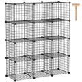 Black 12 Cube Wire Storage Organizer U1195
