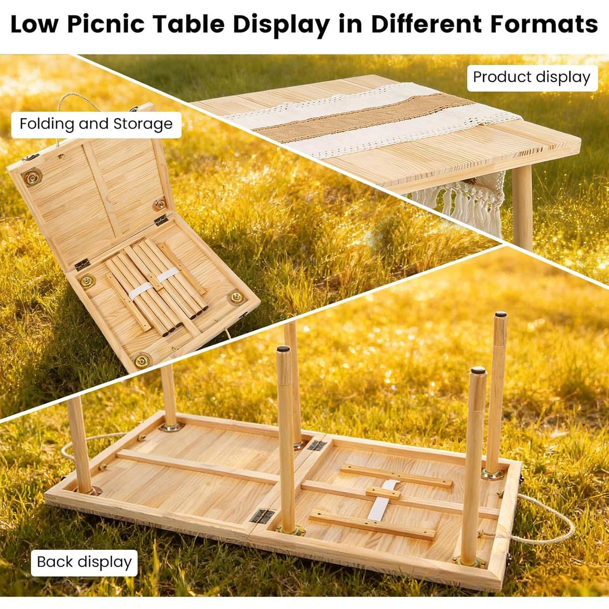 Wood Folding Picnic Table V1943
