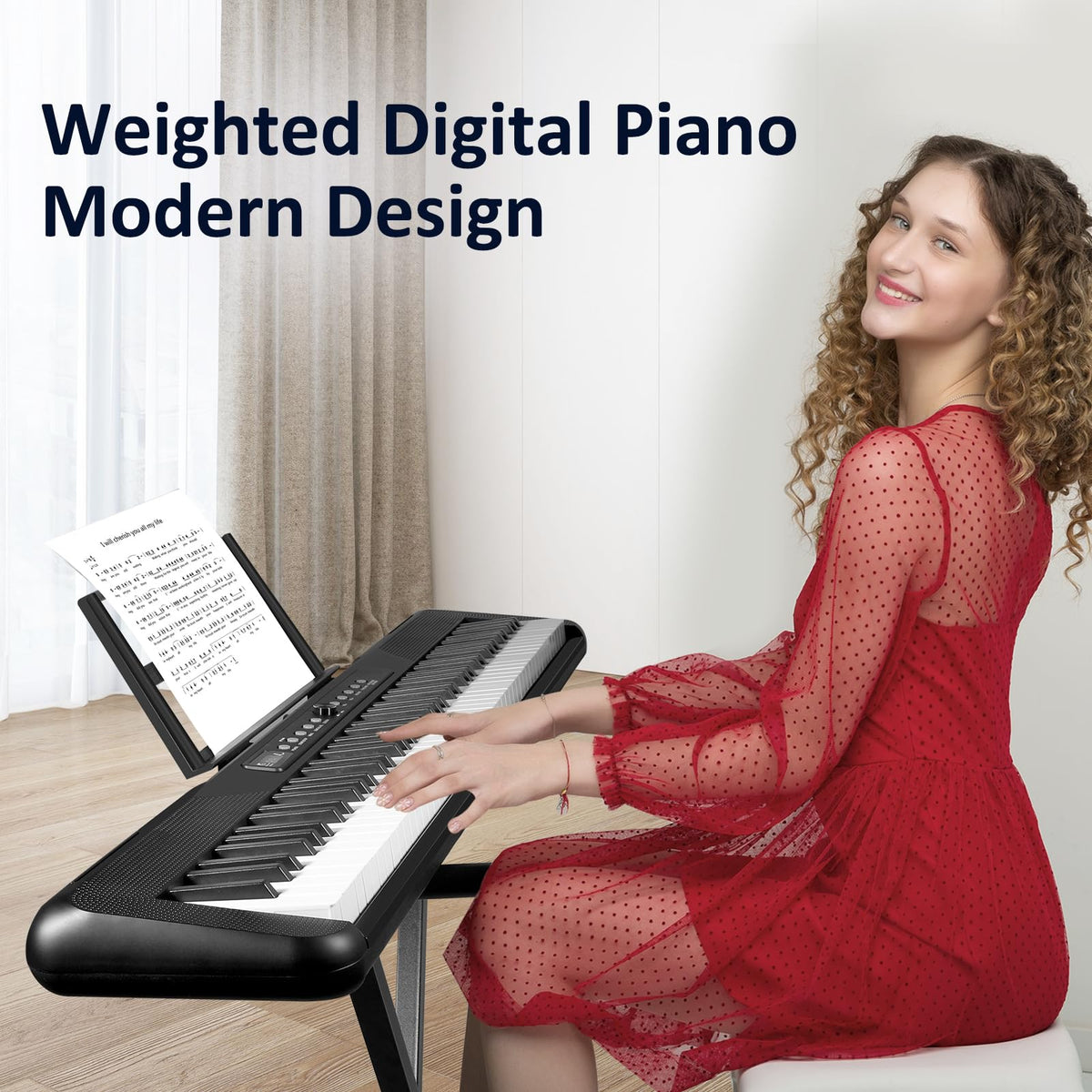 88 Key Semi Weighted Digital Piano with Sustain Pedal J8789