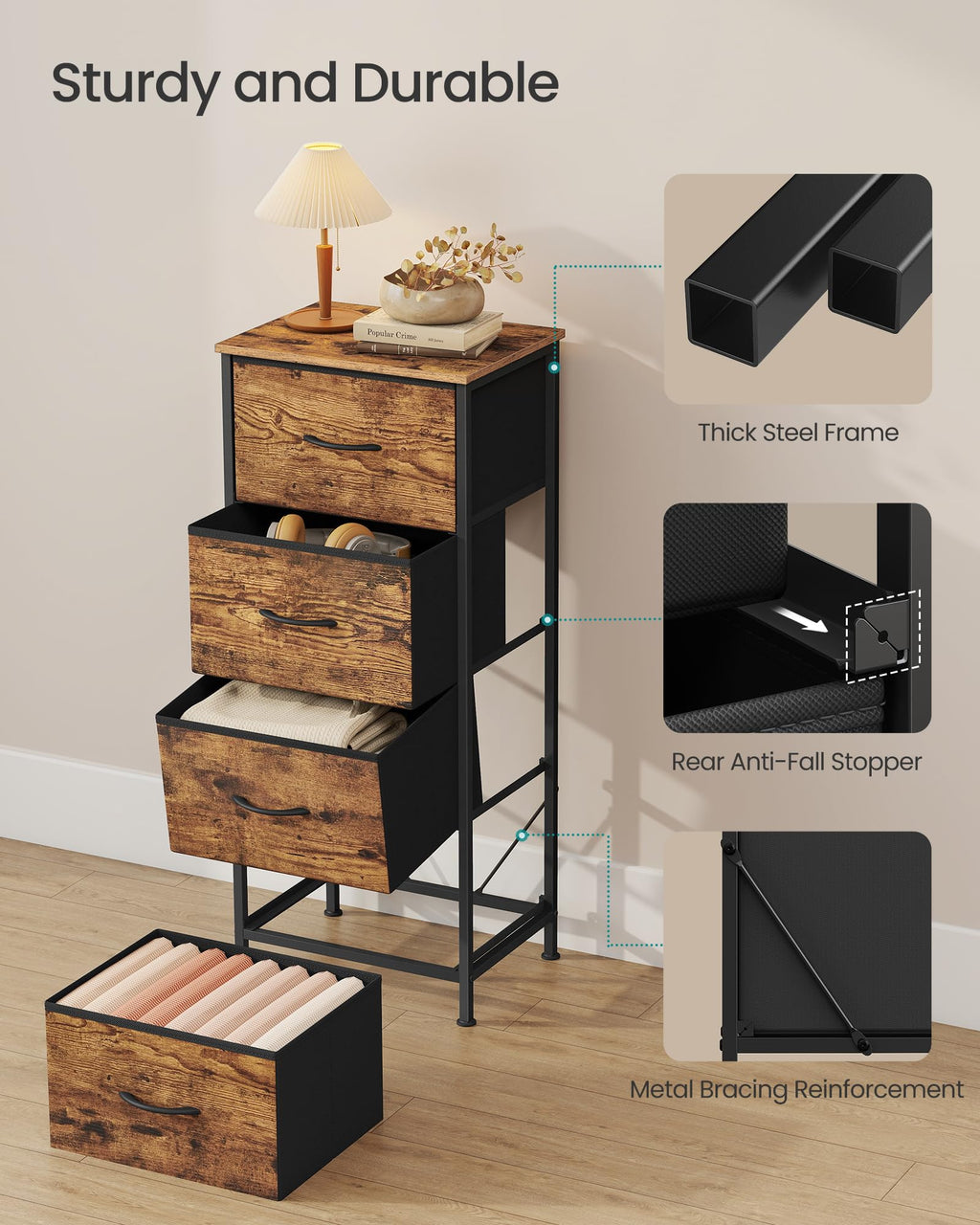 Dresser with 4 Fabric Drawers C438