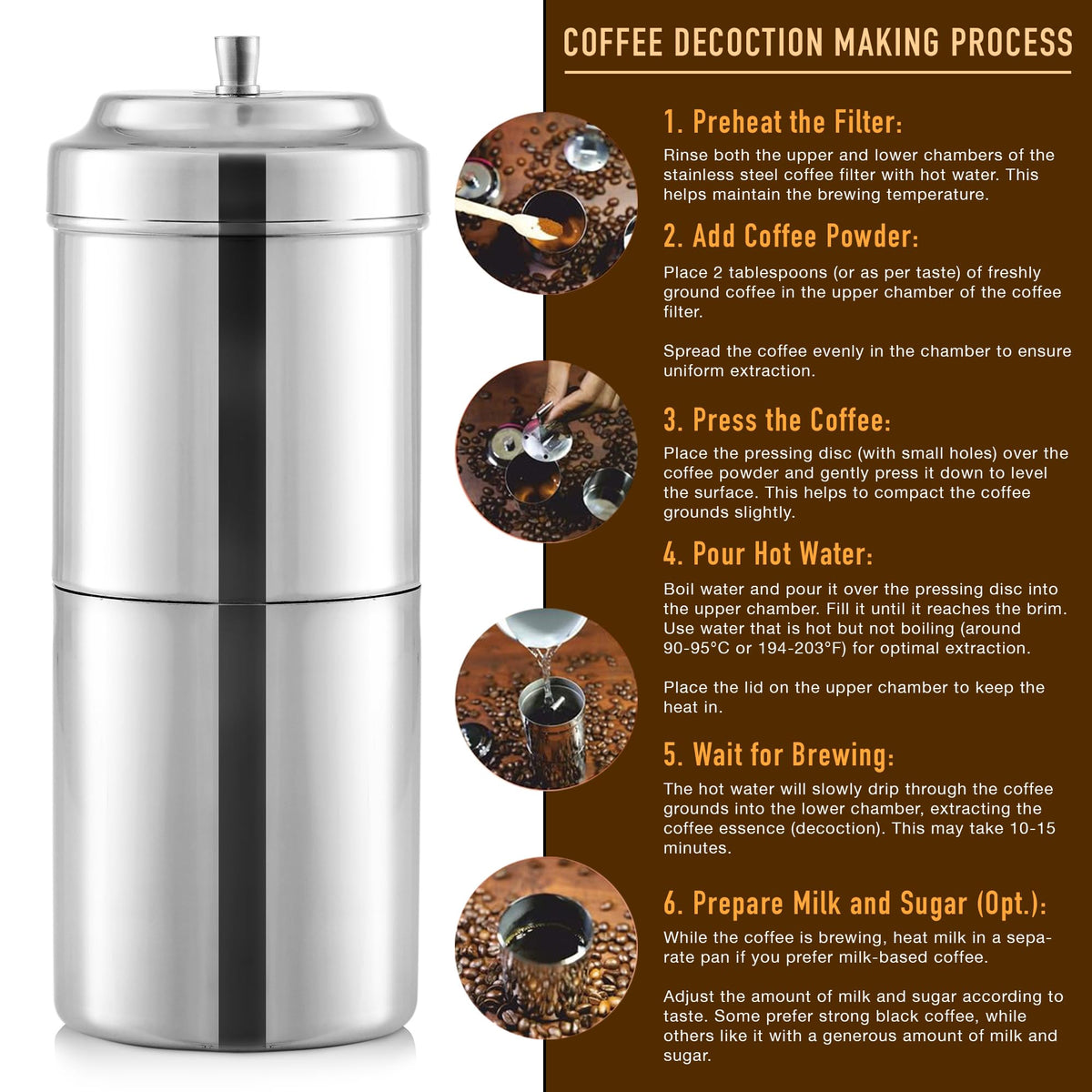 10 oz Stainless Steel Drip Coffee Maker I6136