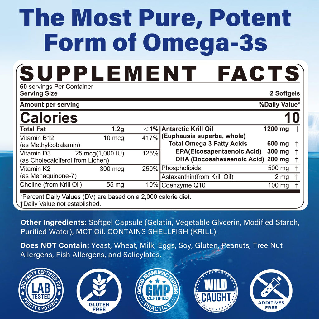 Krill Oil Omega 3 Supplements 1200 mg G75085